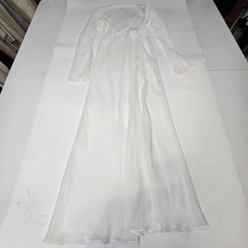 White Sheer Mesh Maxi Dress Cover-Up - Picture 8 of 11